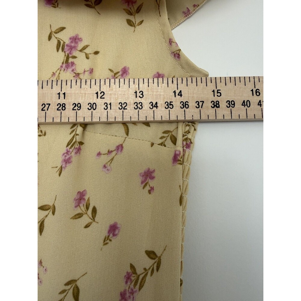 Ivy City Co Darla Maxi Dress Yellow Floral Tiered Ruffle Romantic Women's Size S - Picture 8 of 9
